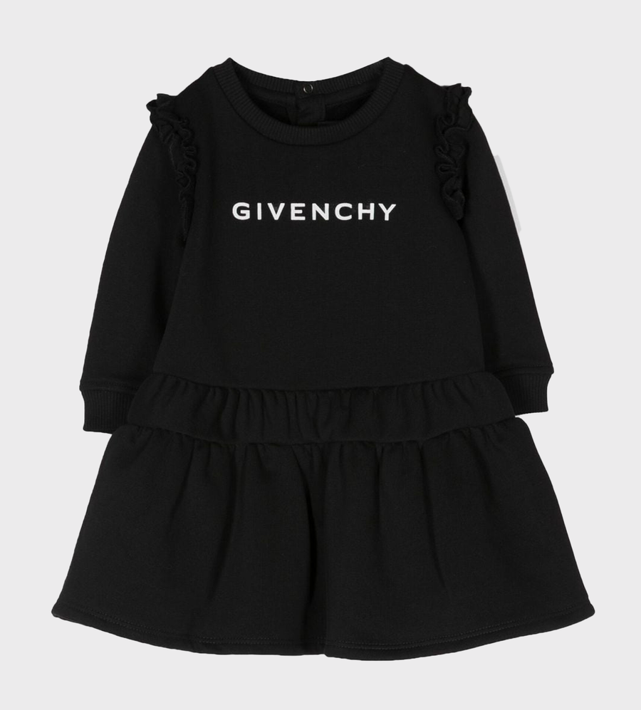 Baby Logo-Print Long-Sleeved Dress Black