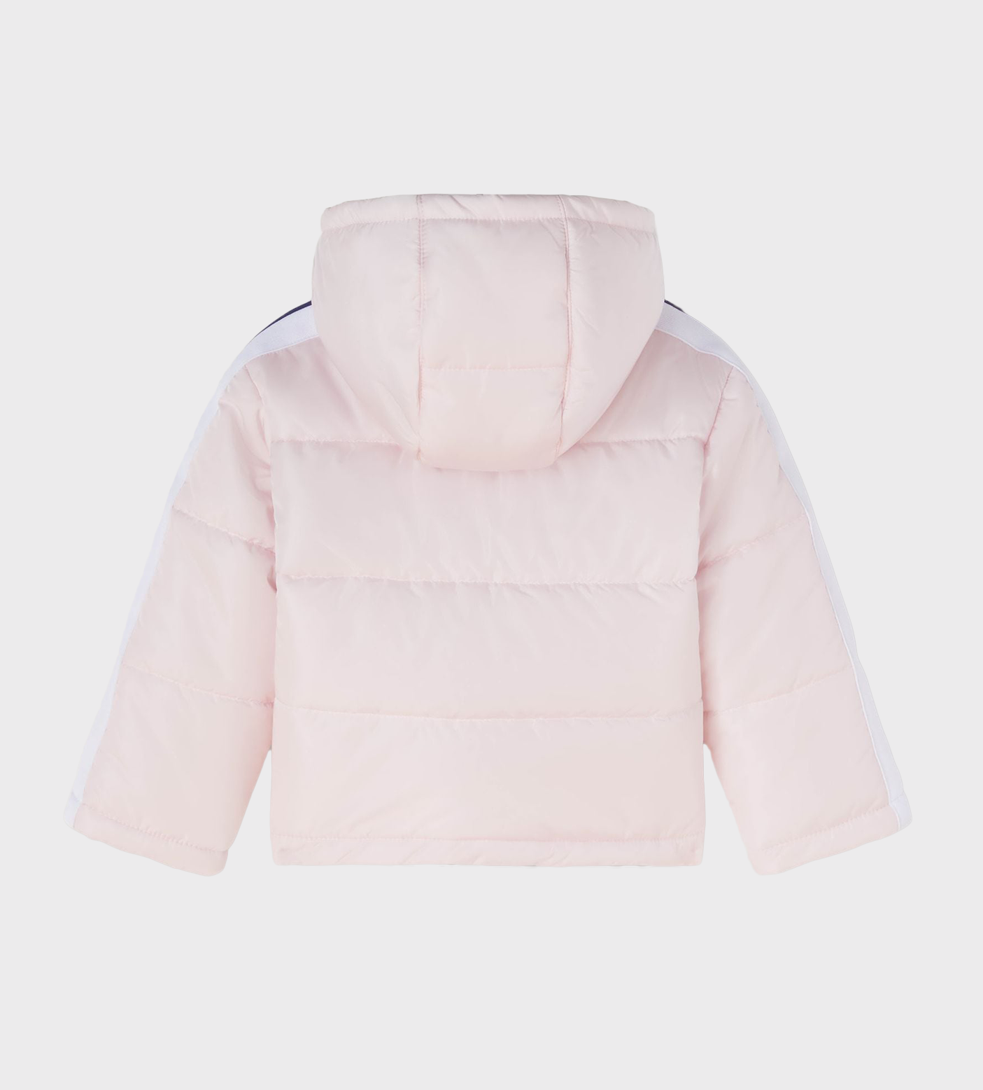 Logo-Print Quilted Hooded Jacket Pink