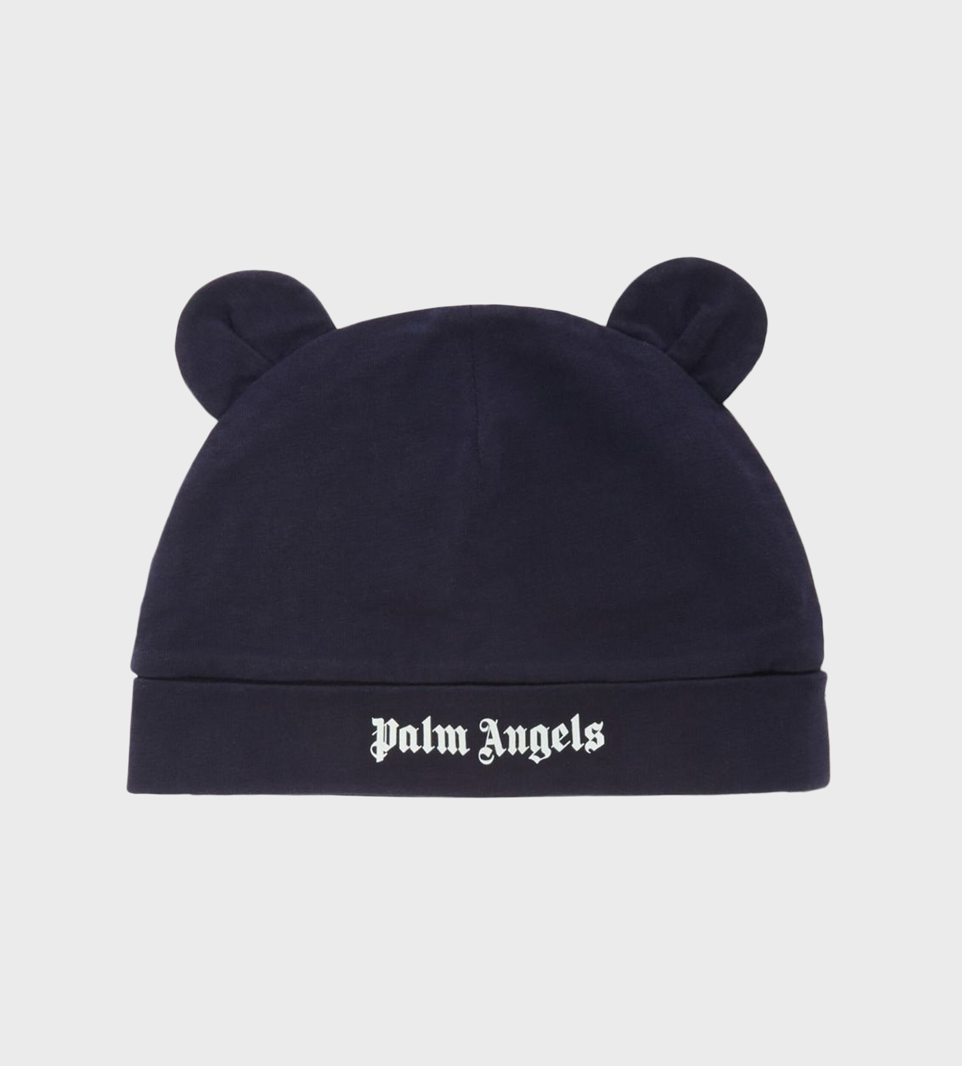 Animal-Ear Logo-Print Beanie Navy Blue