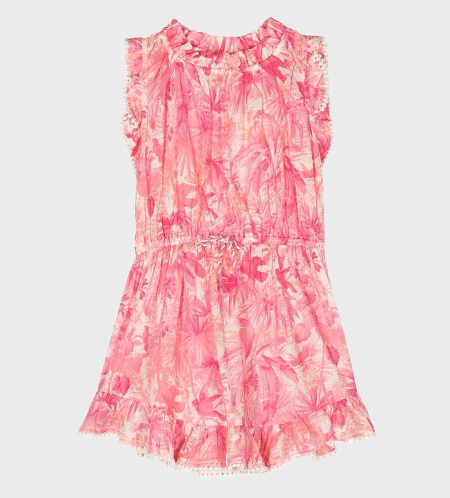 Floral Print Sleeveless Dress Pink