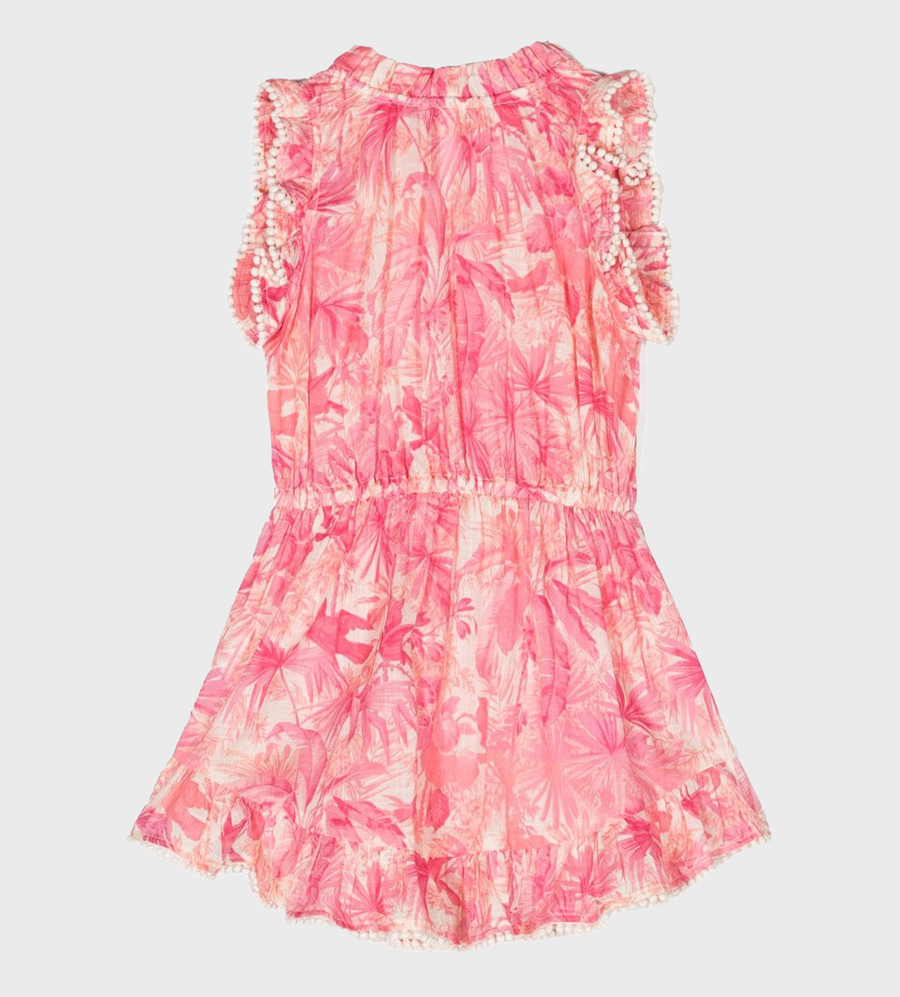 Floral Print Sleeveless Dress Pink