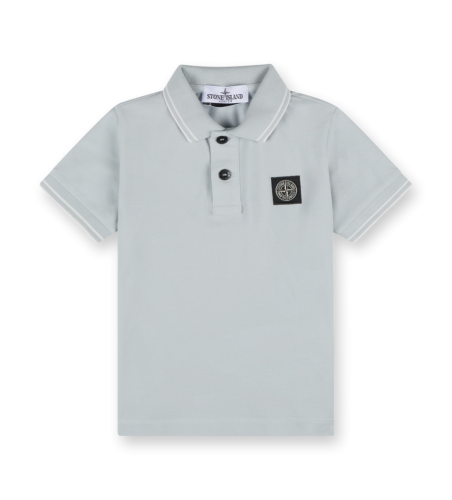 Compass-Patch Polo Shirt Sky Blue