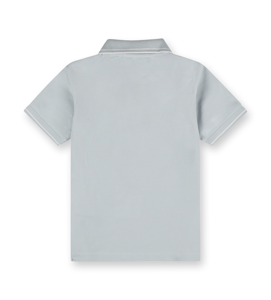 Compass-Patch Polo Shirt Sky Blue