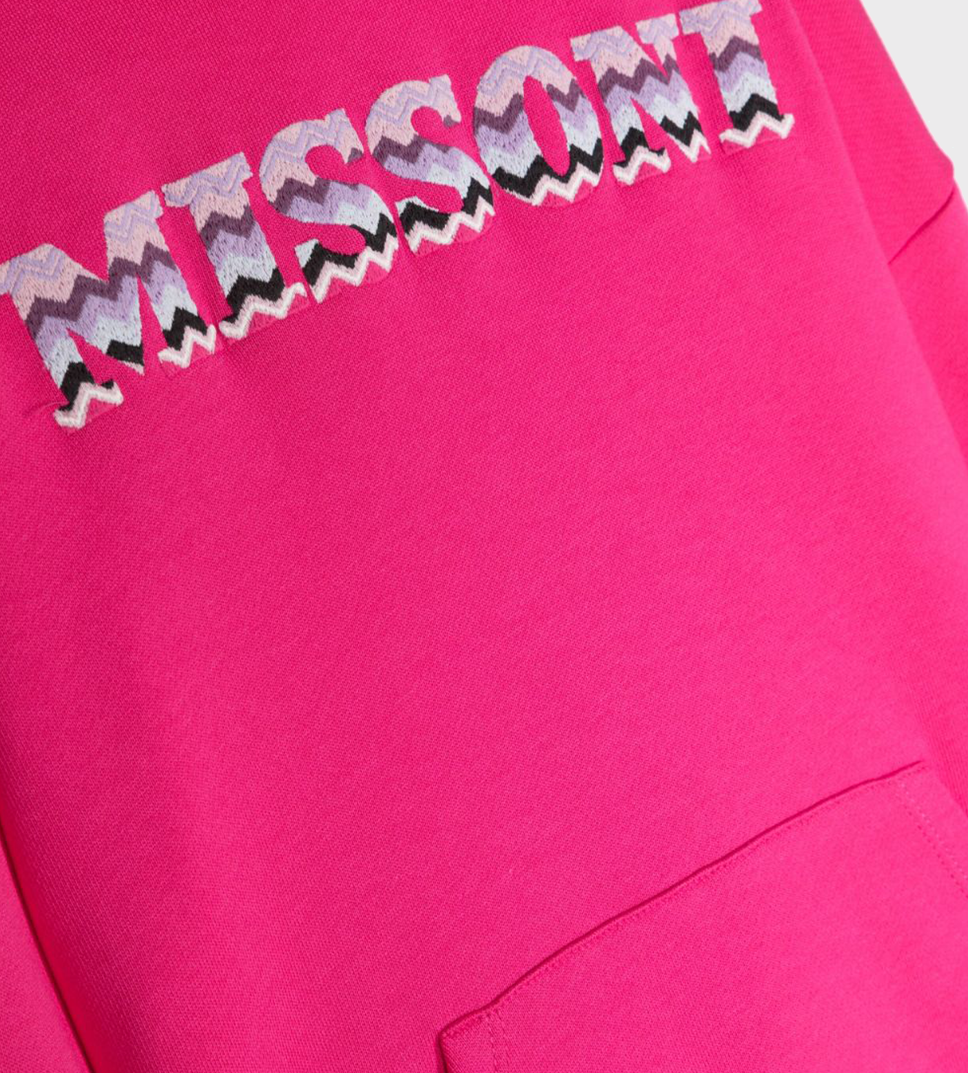 Logo-Print Cotton Hoodie Fuchsia