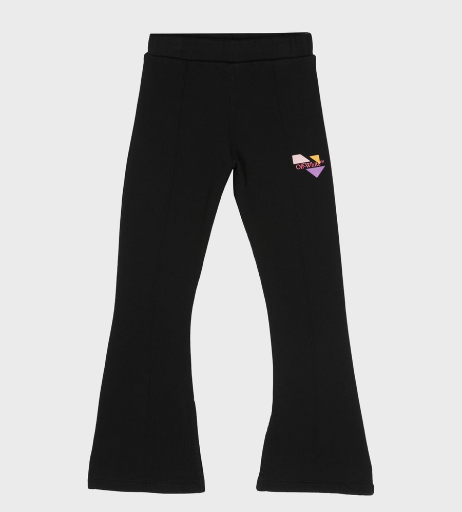 Logo-Embroidered Flared Trousers Black