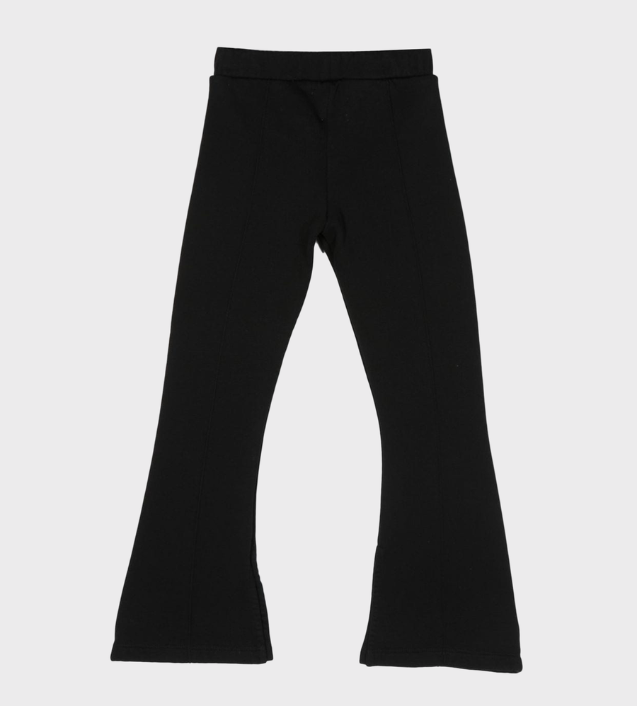 Logo-Embroidered Flared Trousers Black