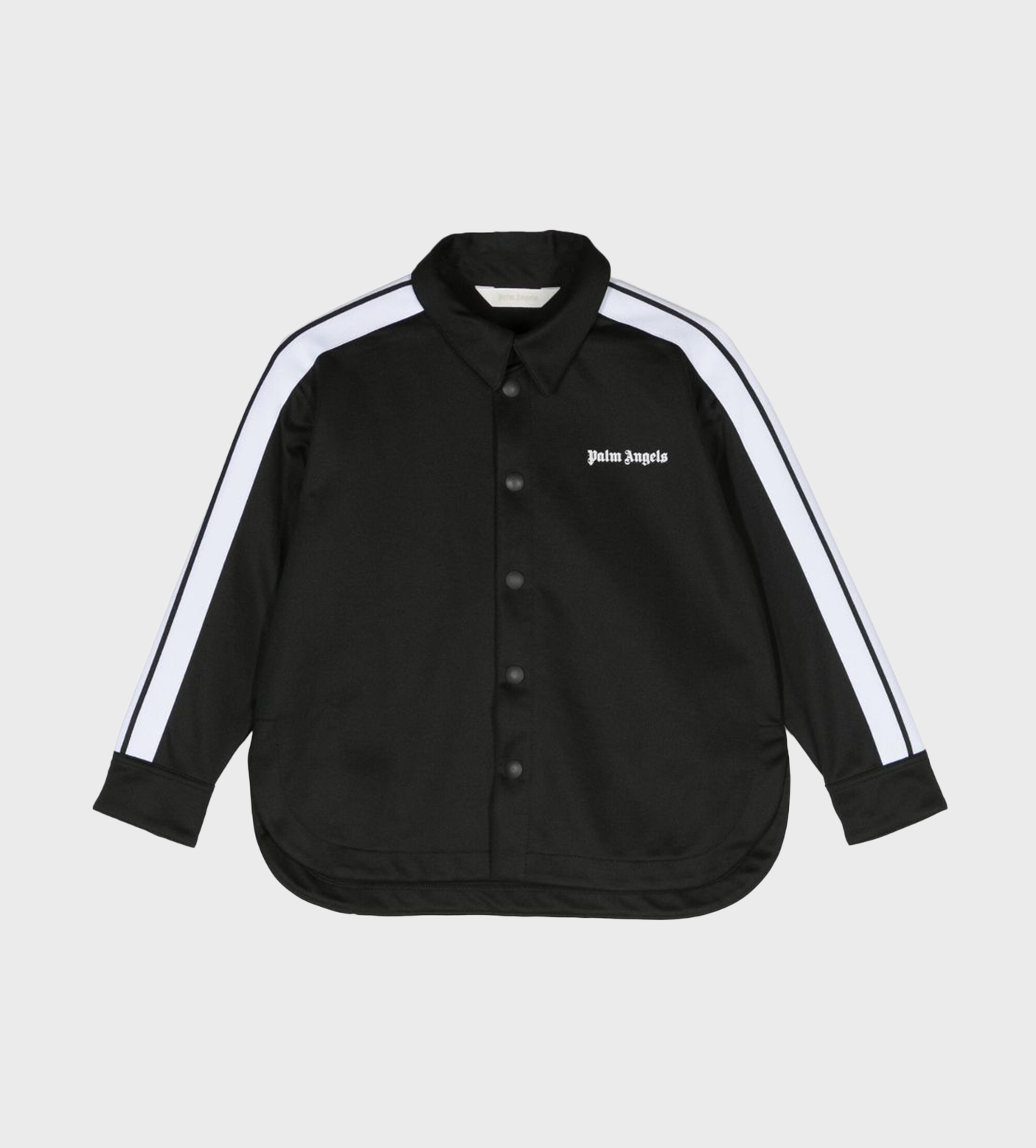 Logo-Embroidered Shirt Jacket Black