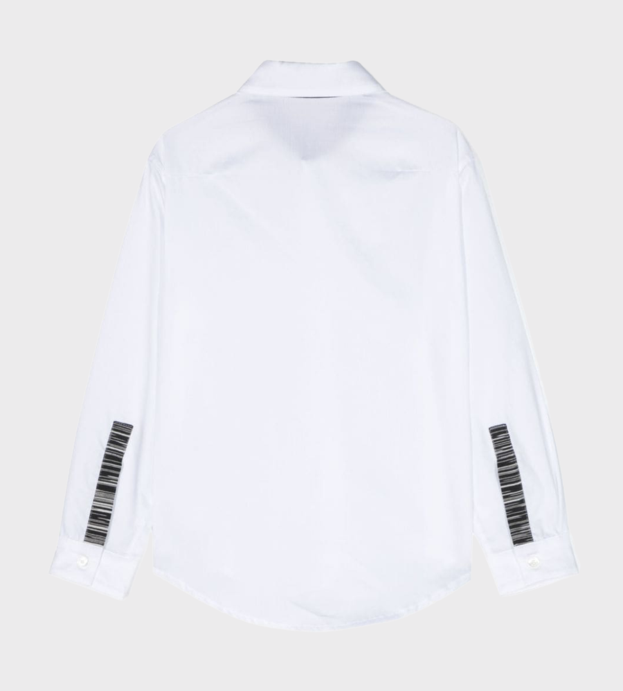 Contrasting-Trim Shirt White
