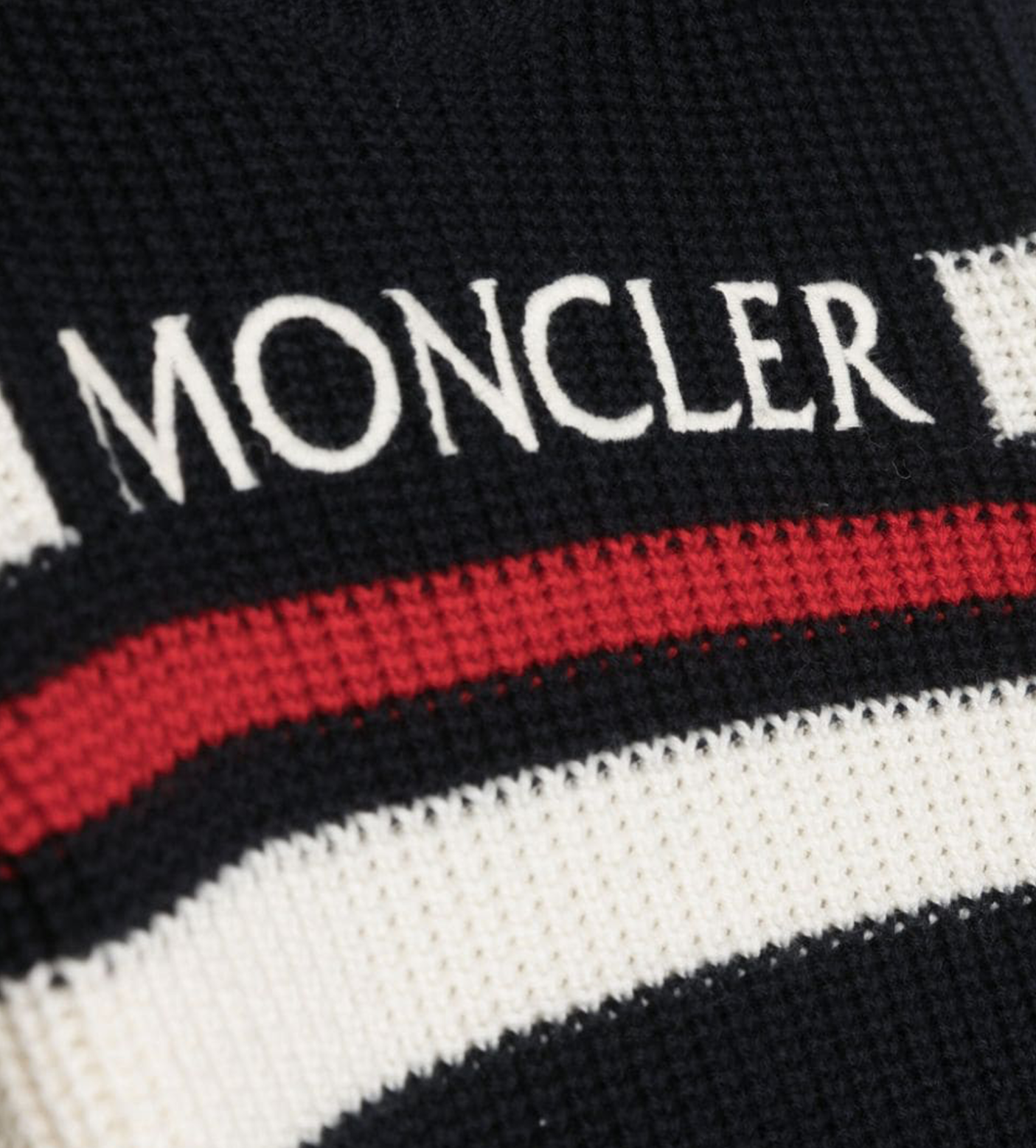 Logo-Intarsia Ribbed Jumper Navy Blue