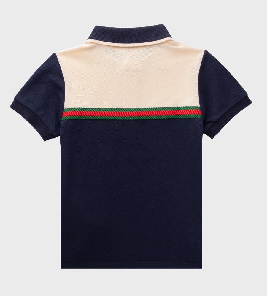 Baby Colour-Block Polo Shirt Navy Blue