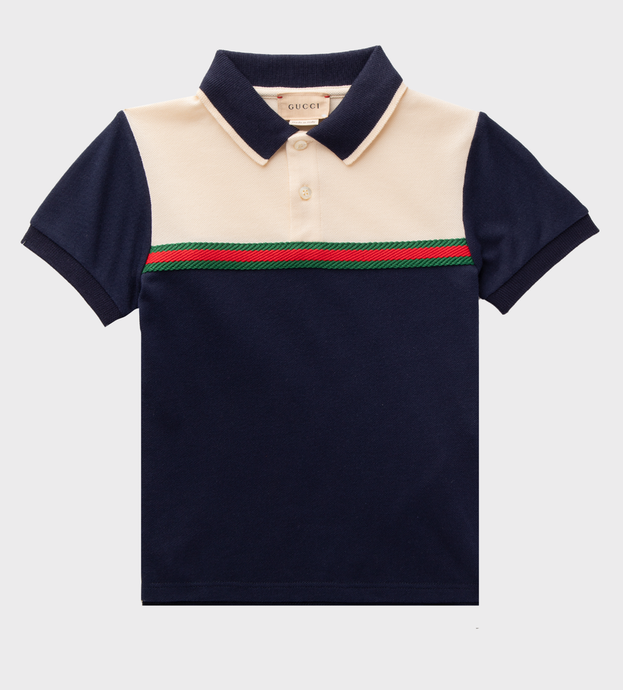 Baby Colour-Block Polo Shirt Navy Blue