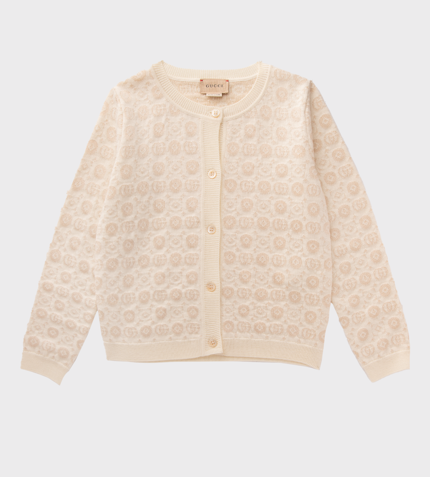 Double-G Wool Cardigan Beige