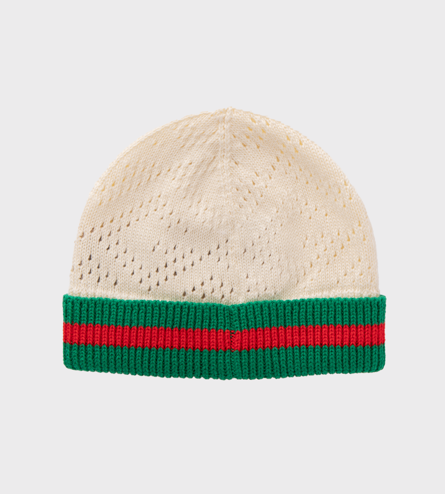 Square G Cotton Beanie Ivory