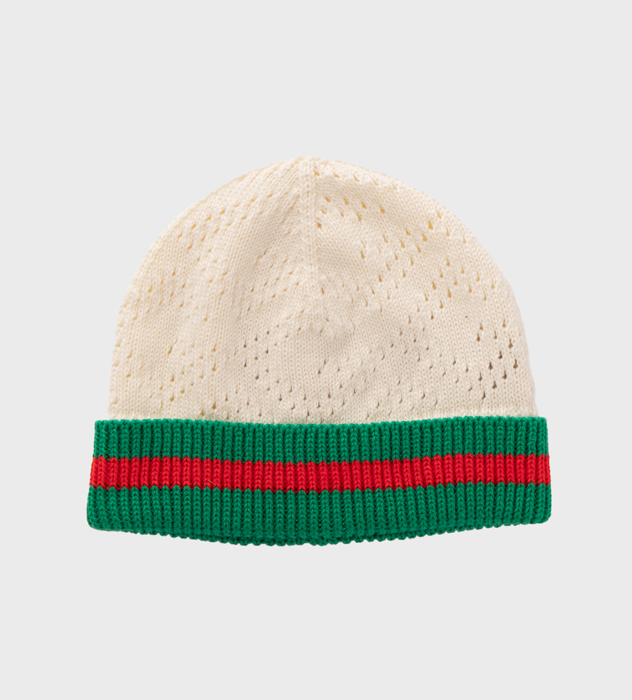 Square G Cotton Beanie Ivory