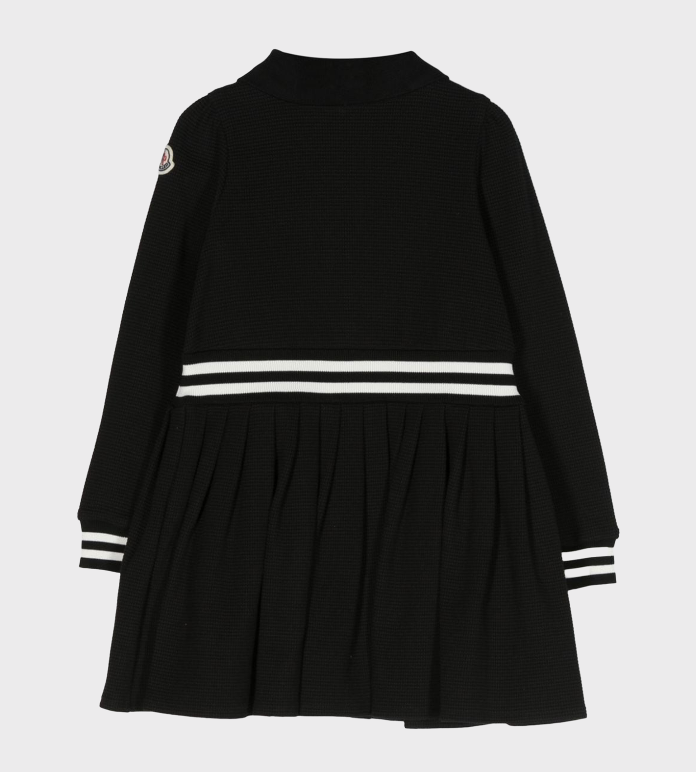 Logo-Patch Knitted Polo Dress Black