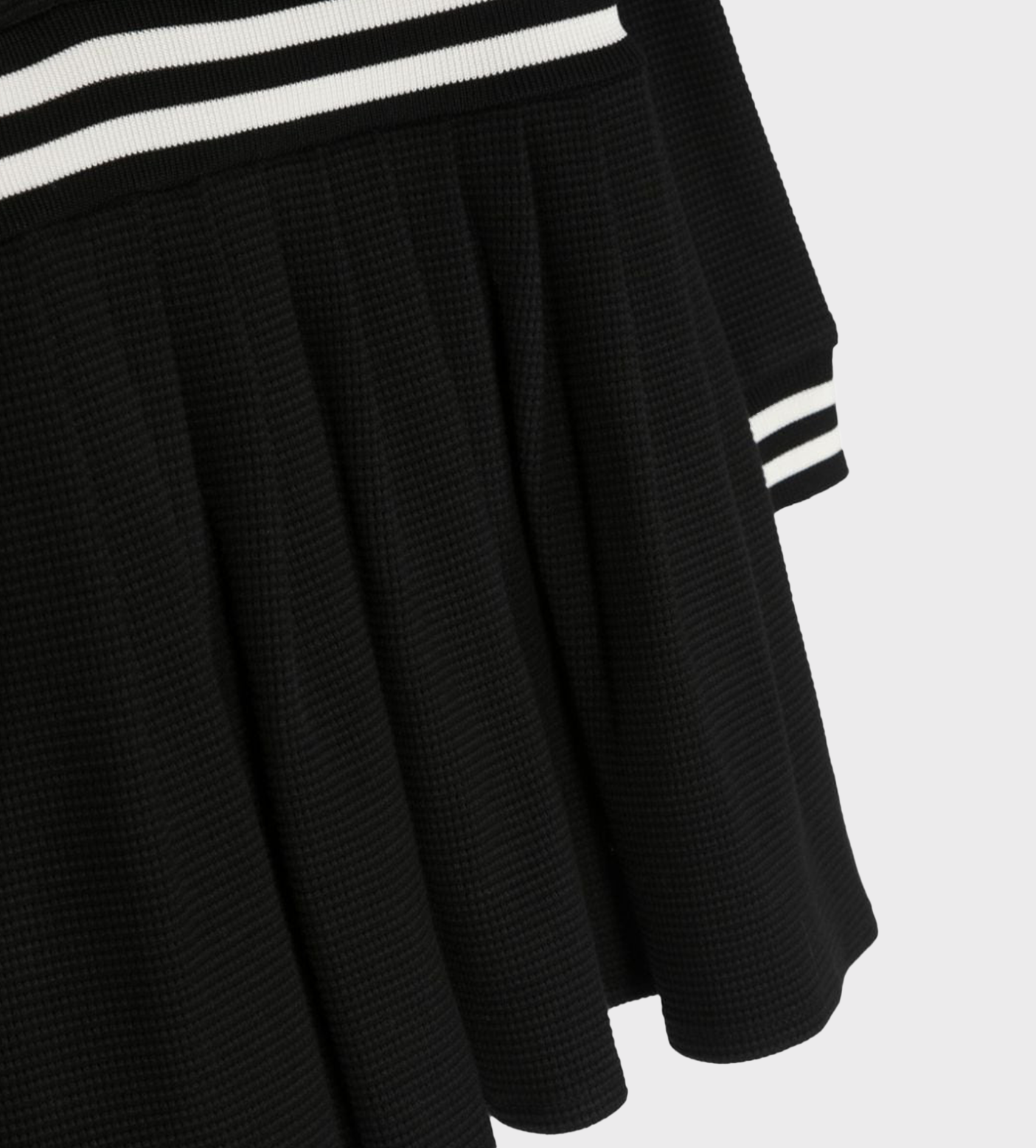 Logo-Patch Knitted Polo Dress Black