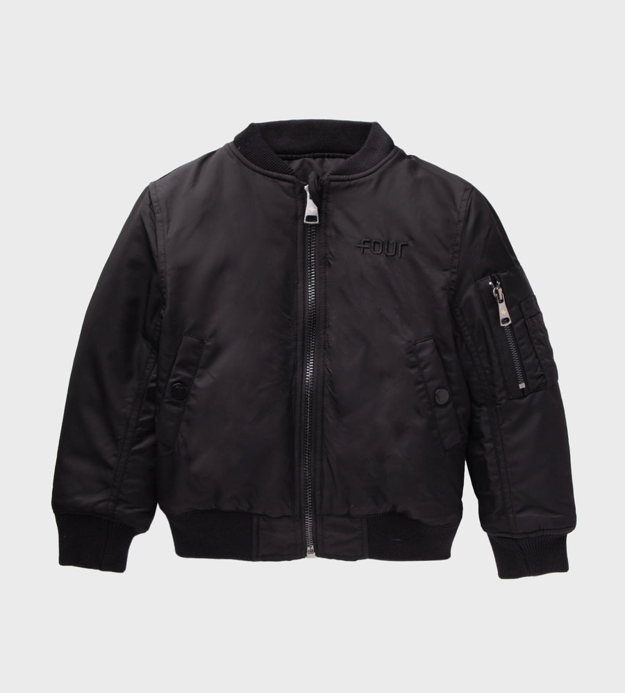 Kids black bomber jacket sale