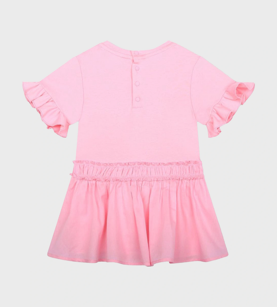 Dress With Embroidered Logo Pink