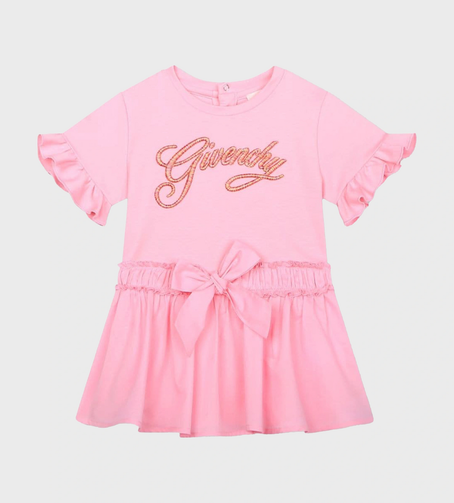Dress With Embroidered Logo Pink