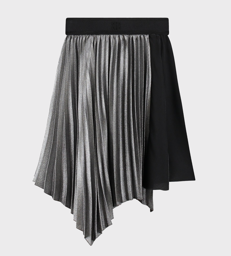 Asymmetric Pleated Skirt Grey