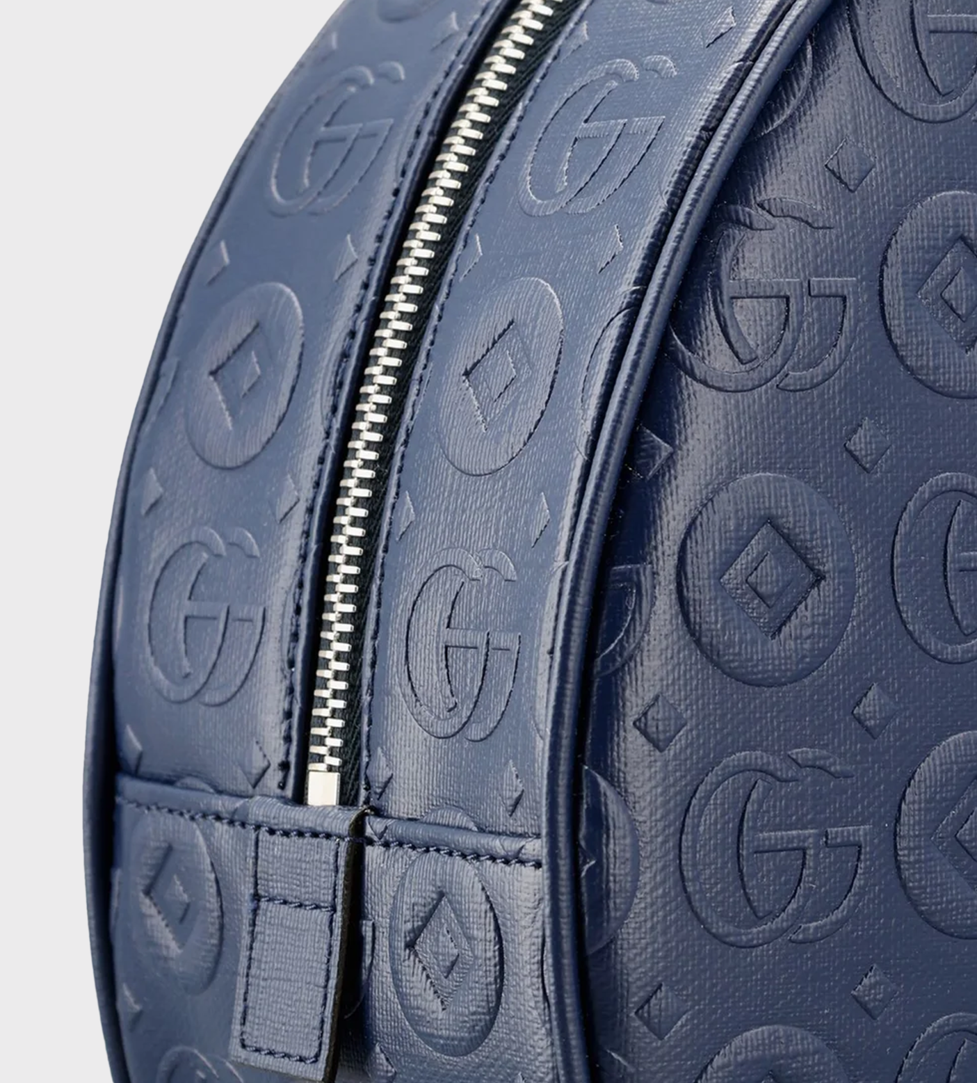 Interlocking G Logo Leather Backpack Blue