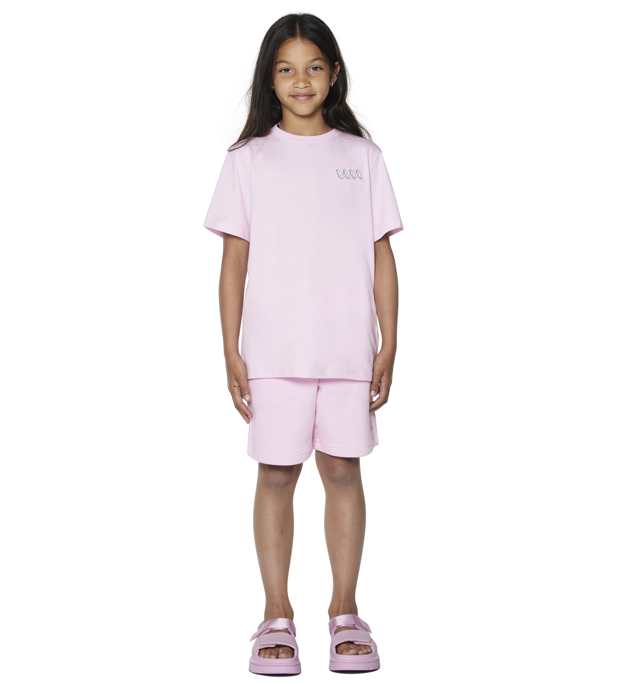 Circles T-shirt Soft Pink/ White