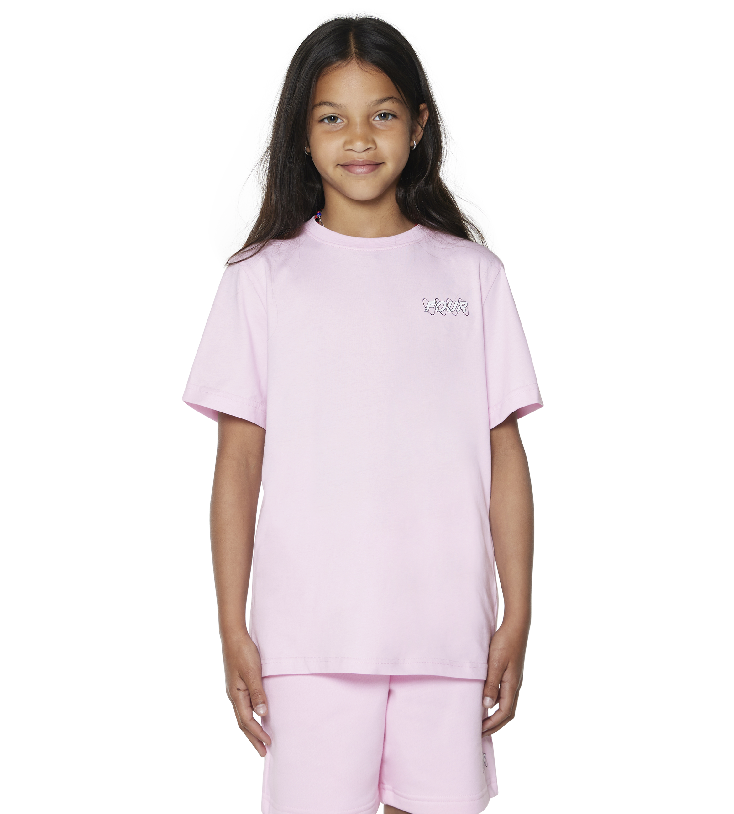 Circles T-shirt Soft Pink/ White