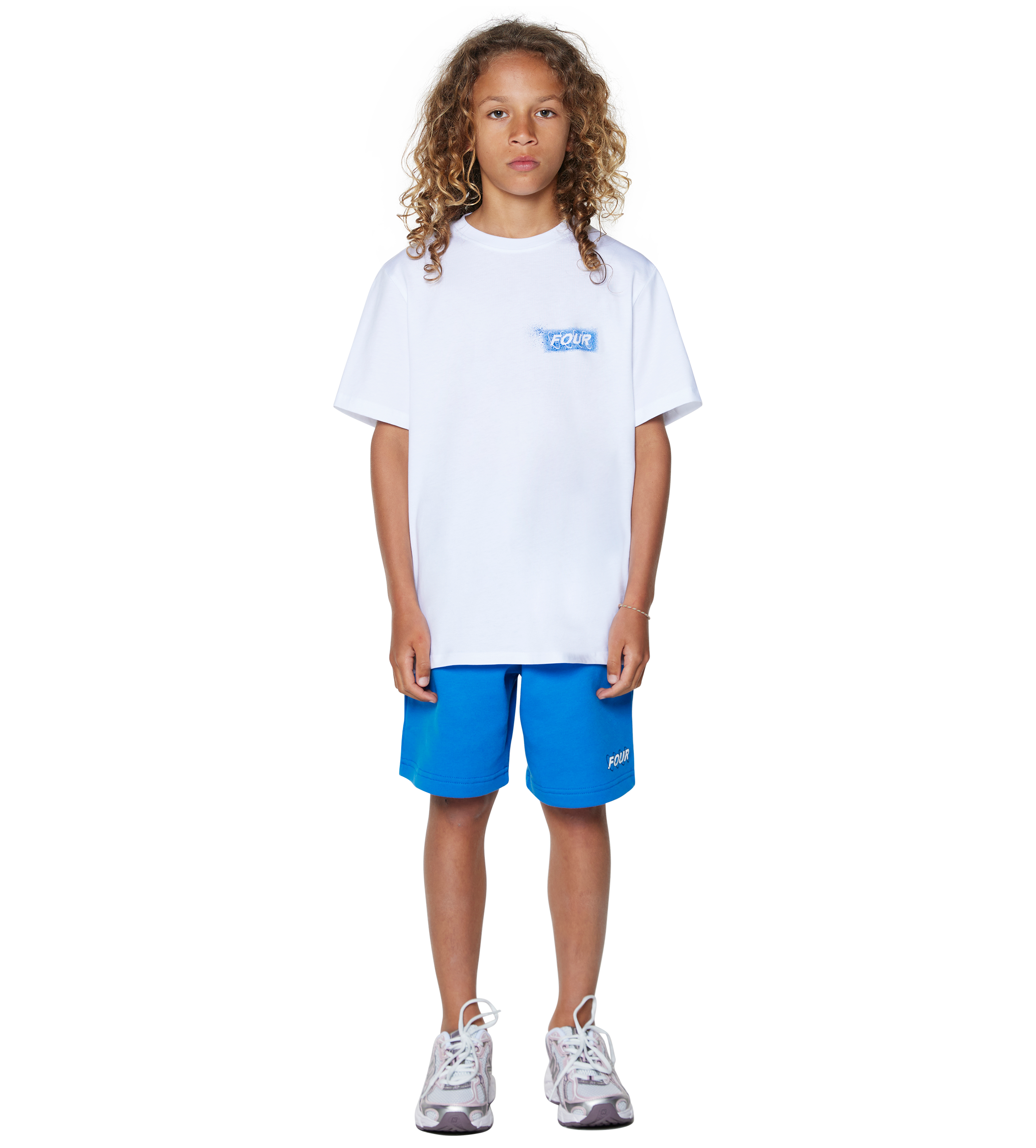 Splatter Circles T-shirt White/ Princess Blue