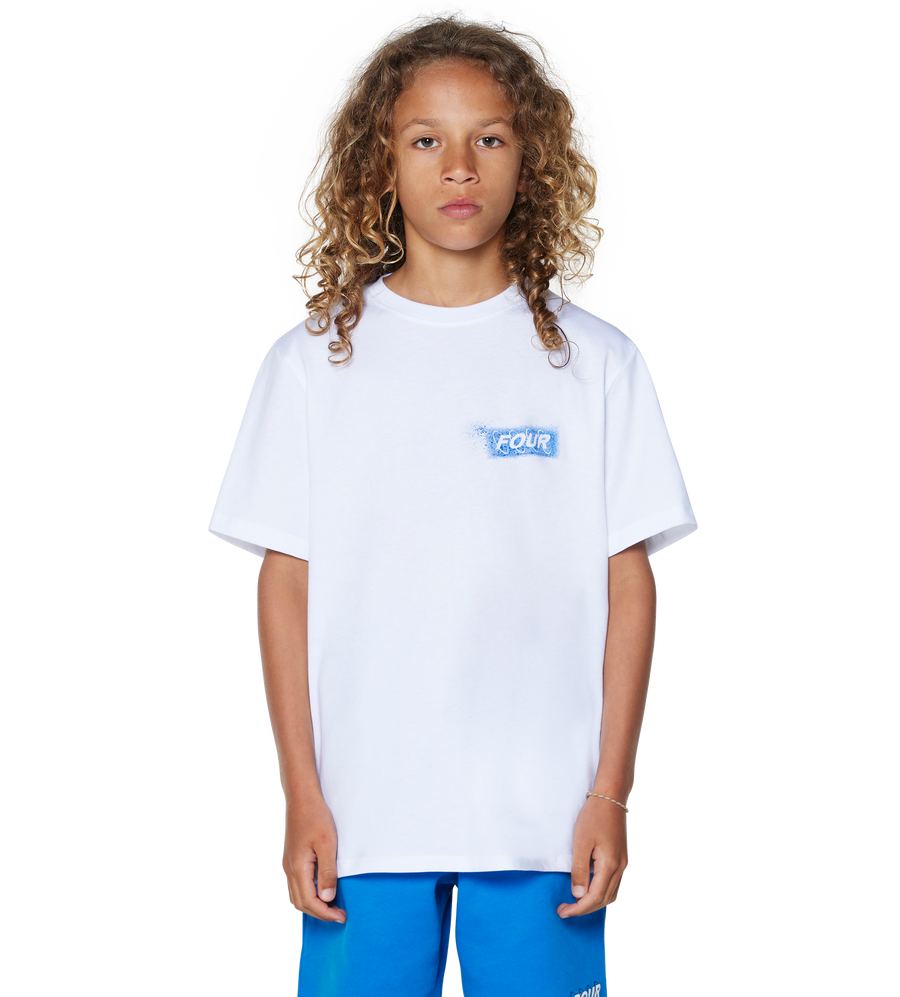 Splatter Circles T-shirt White/ Princess Blue