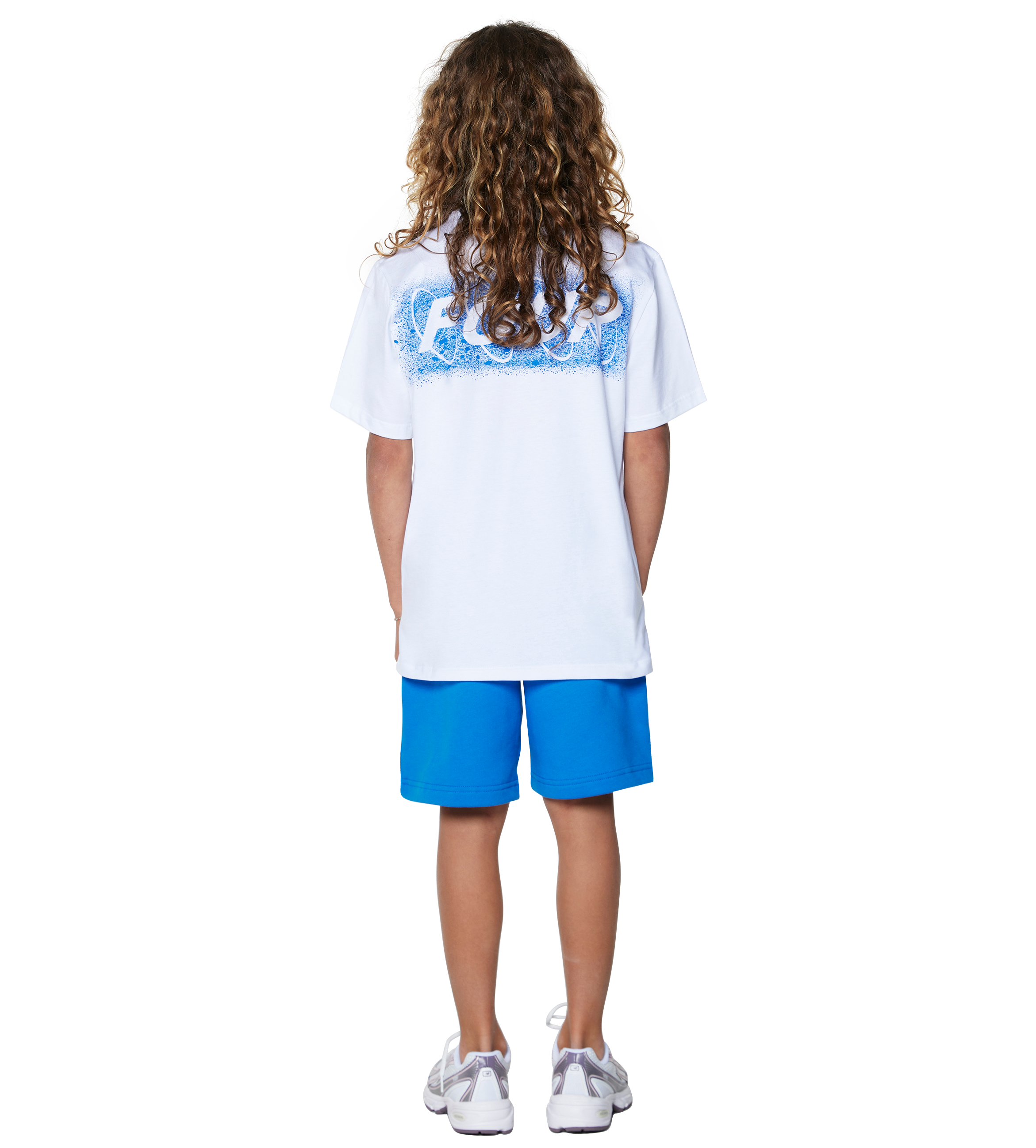 Splatter Circles T-shirt White/ Princess Blue