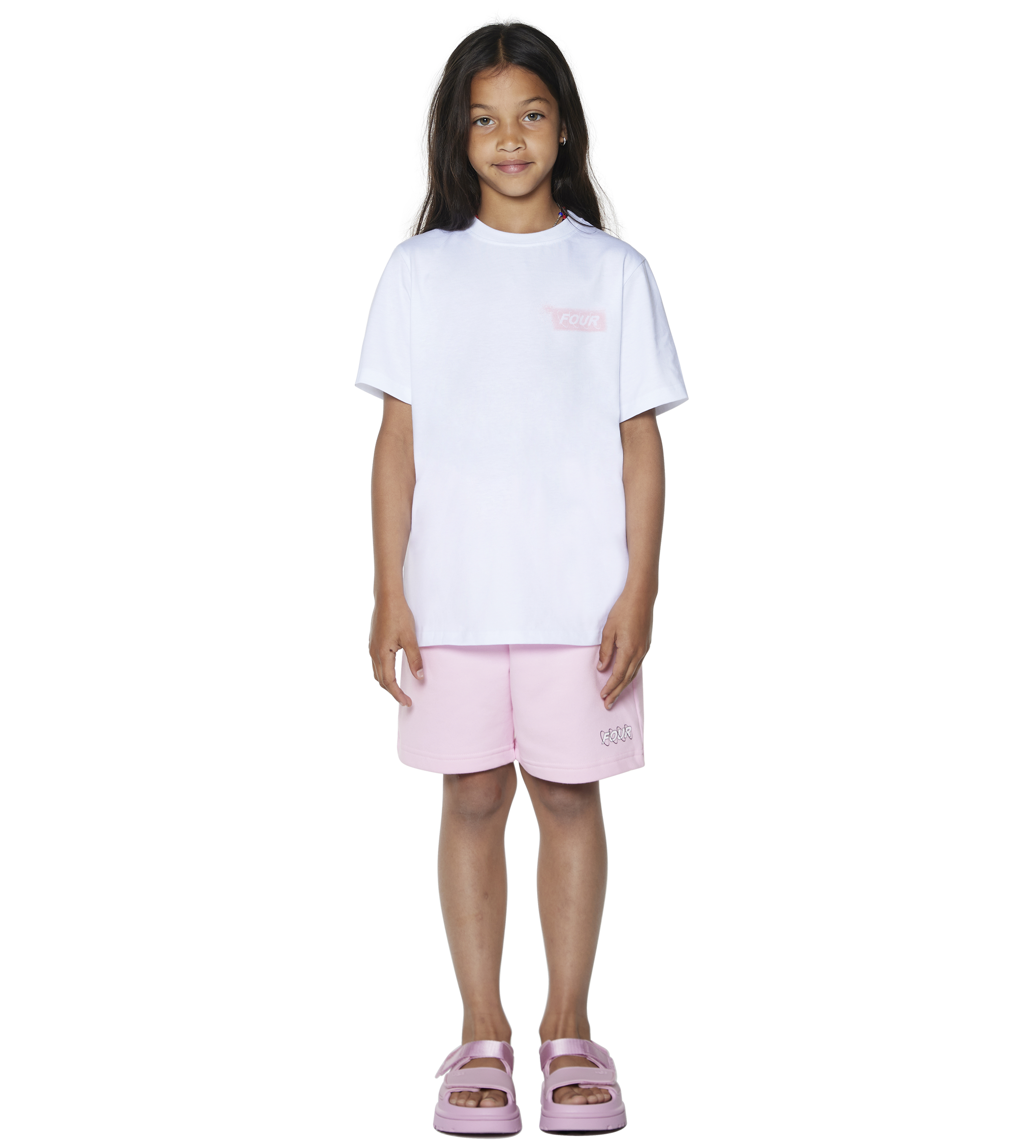 Splatter Circles T-shirt White/ Soft Pink