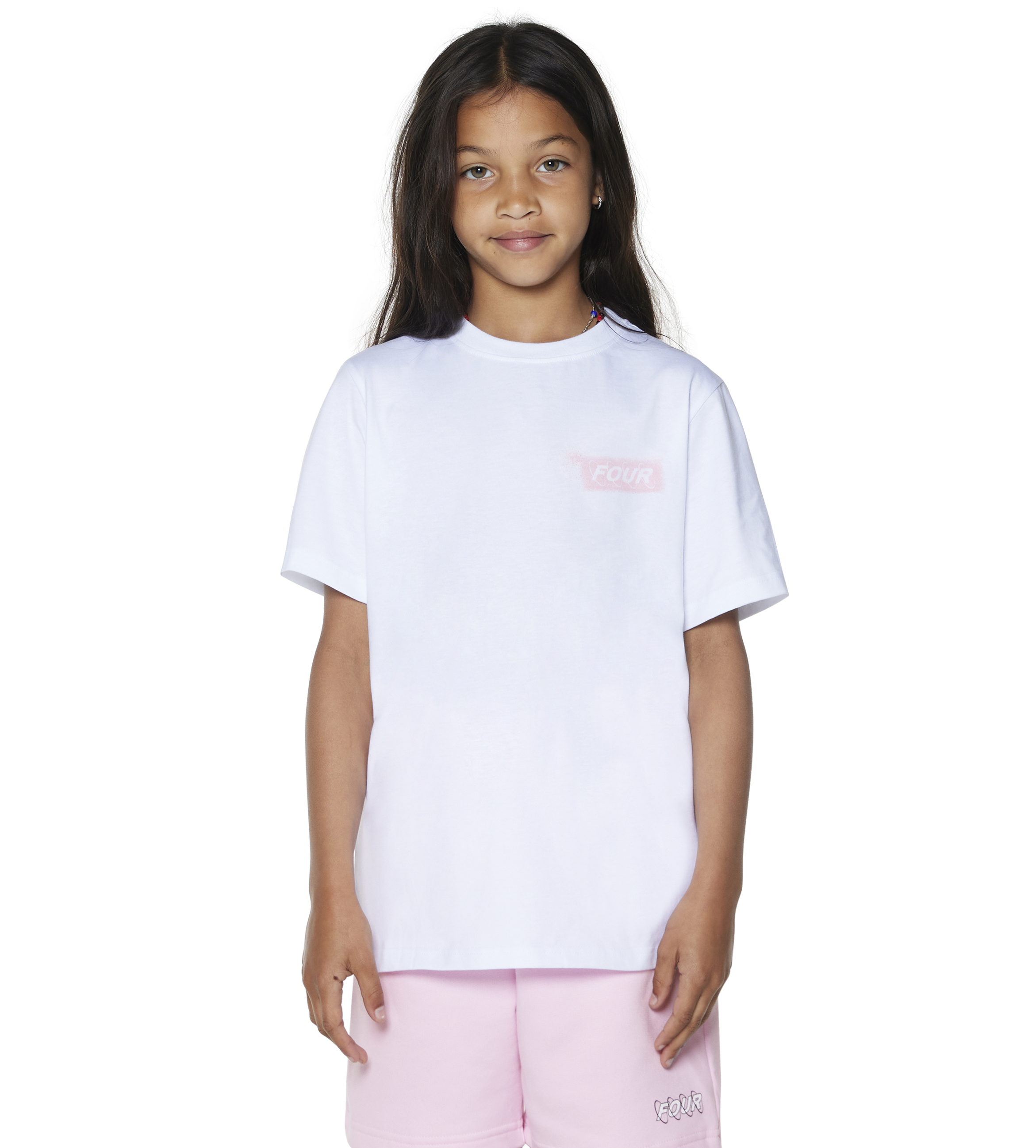 Splatter Circles T-shirt White/ Soft Pink