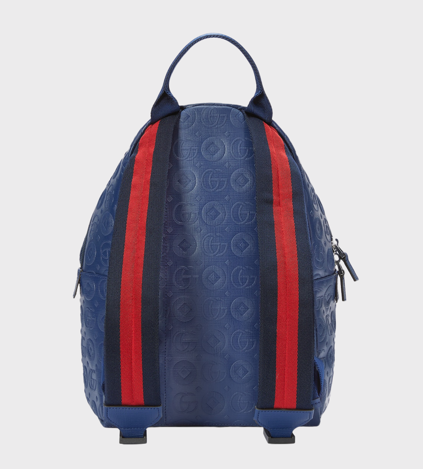 Interlocking G Logo Leather Backpack Blue
