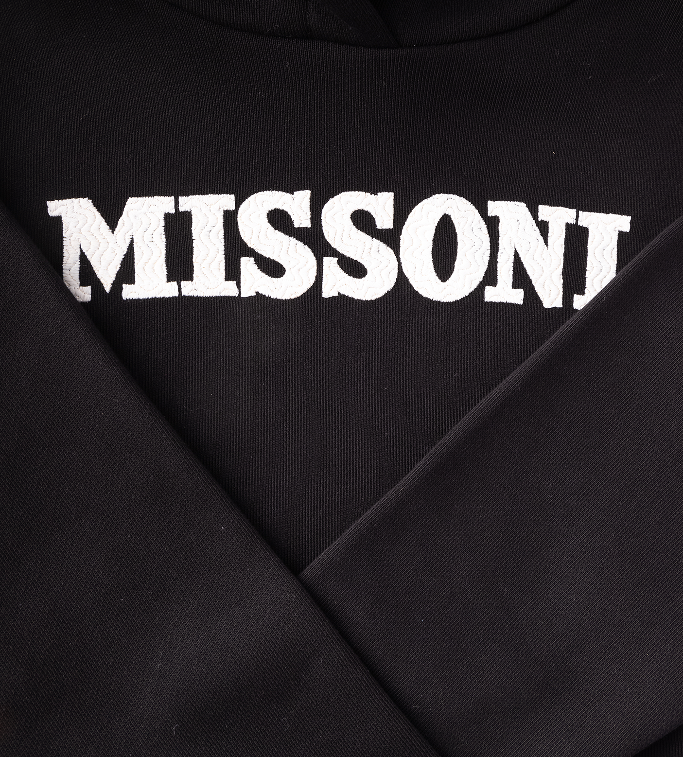 Logo-Print Cotton Hoodie Black