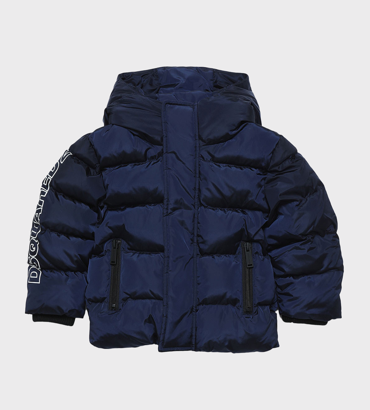 Baby Logo-Print Padded Coat Blue