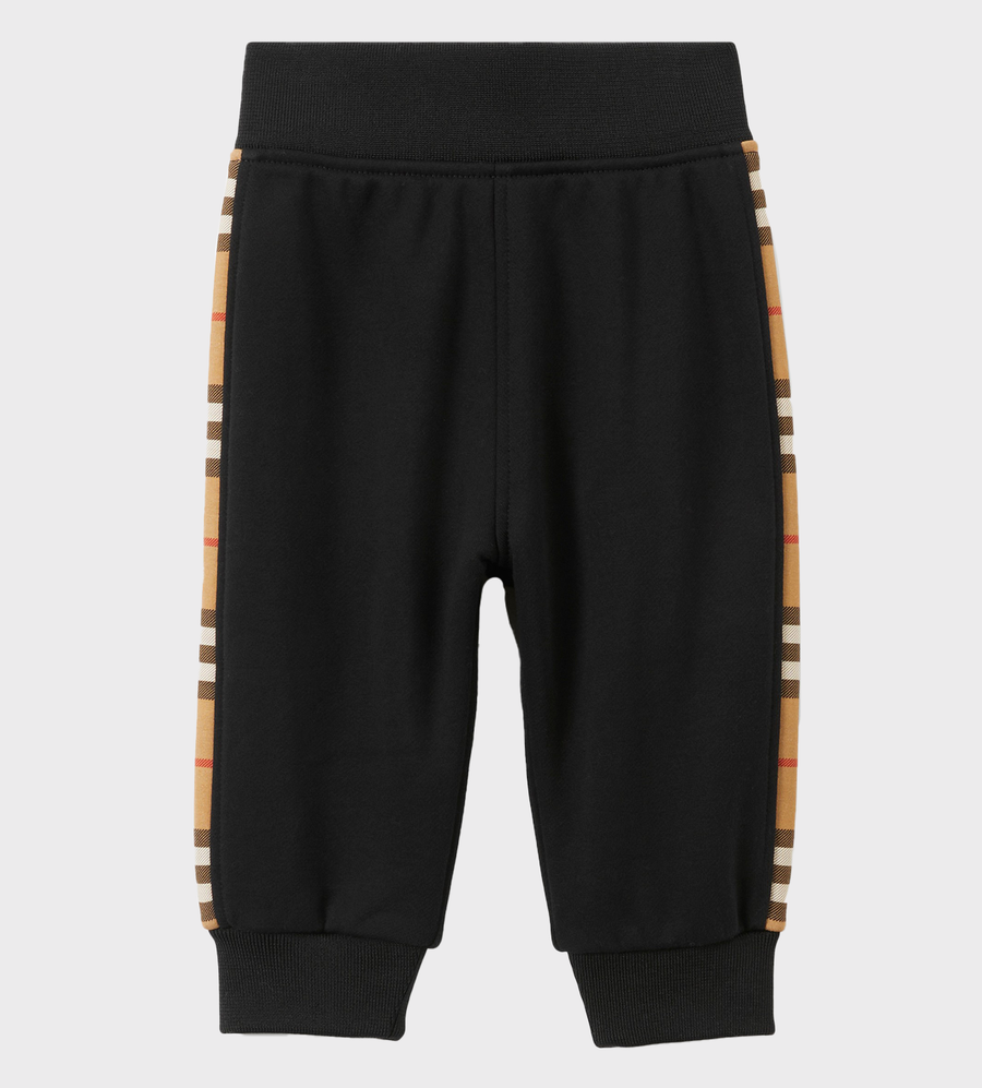 Vintage Check Stripe Track Pants Black