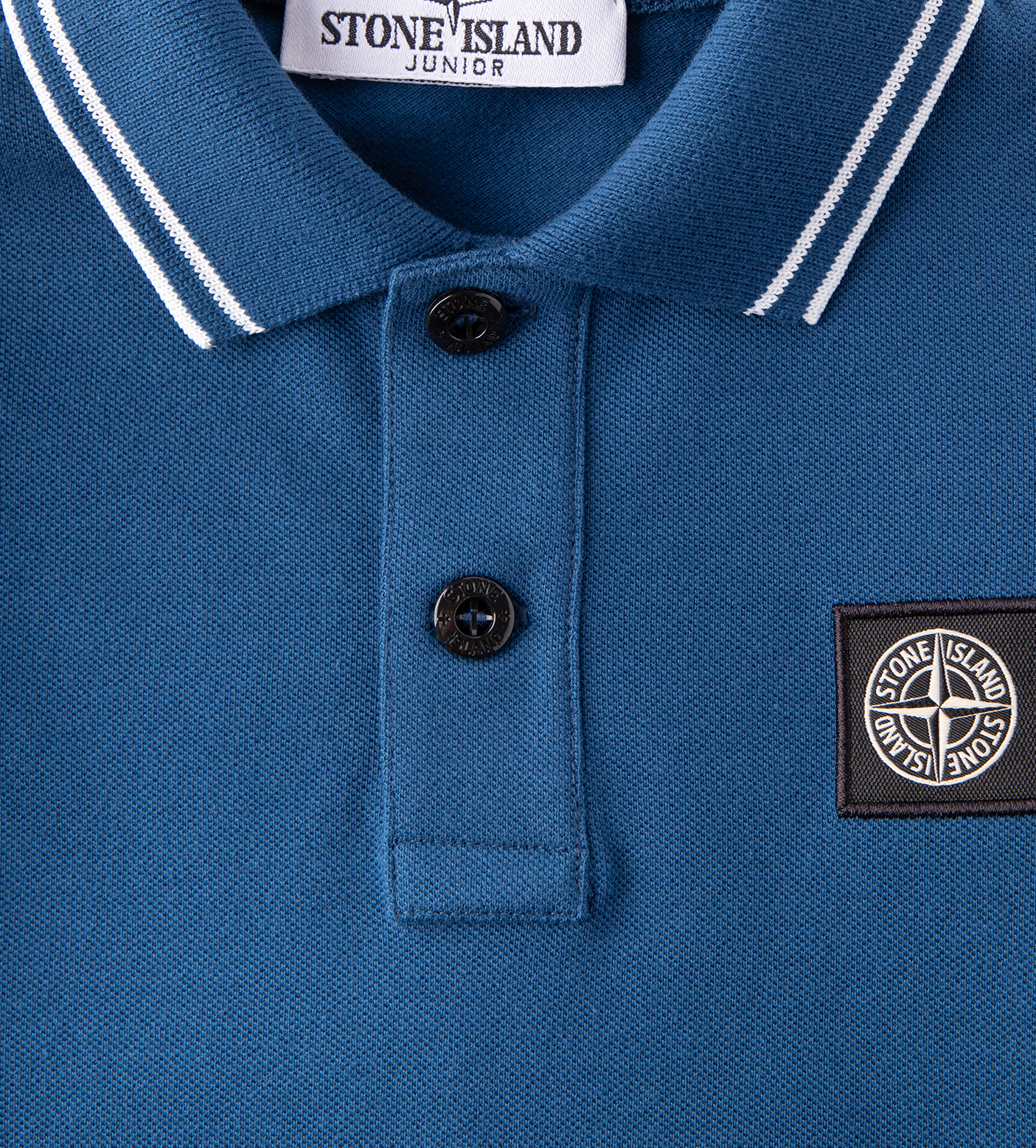 Compass Logo-Patch Polo Shirt Navy Blue