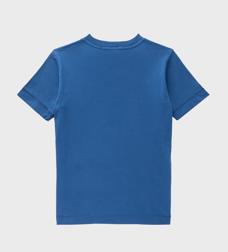 Compass-Patch Cotton T-shirt Navy Blue