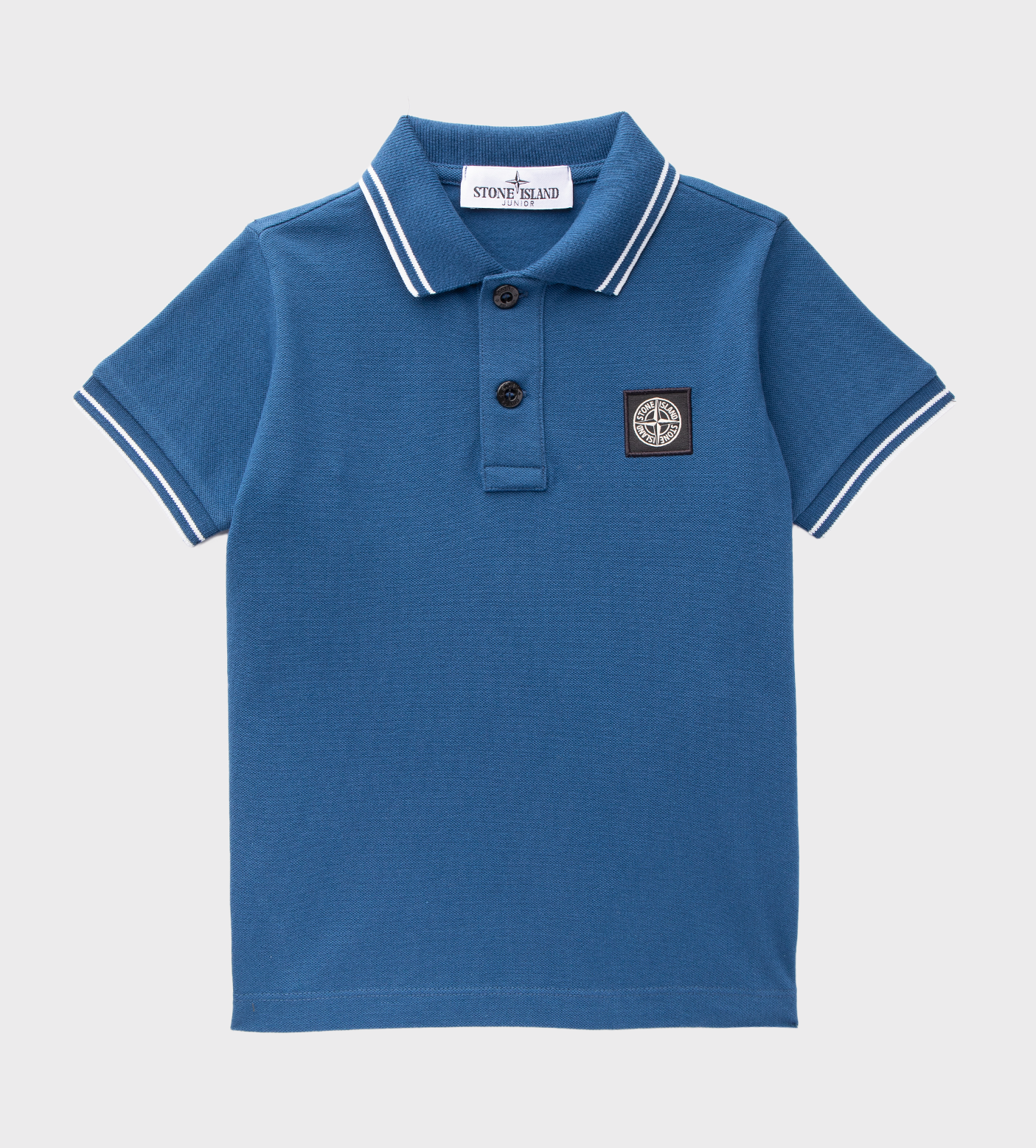 Compass Logo-Patch Polo Shirt Navy Blue