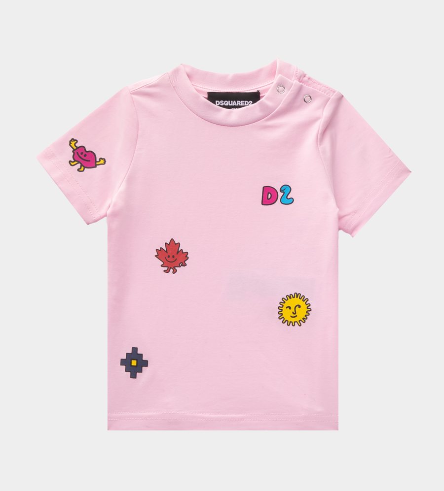 T-Shirt With Graphic Print Pink