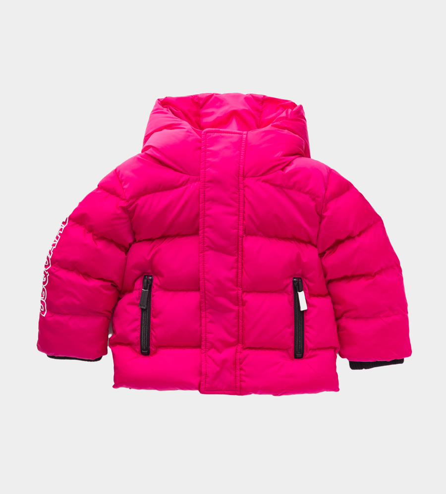 Baby Logo-Print Padded Coat Pink