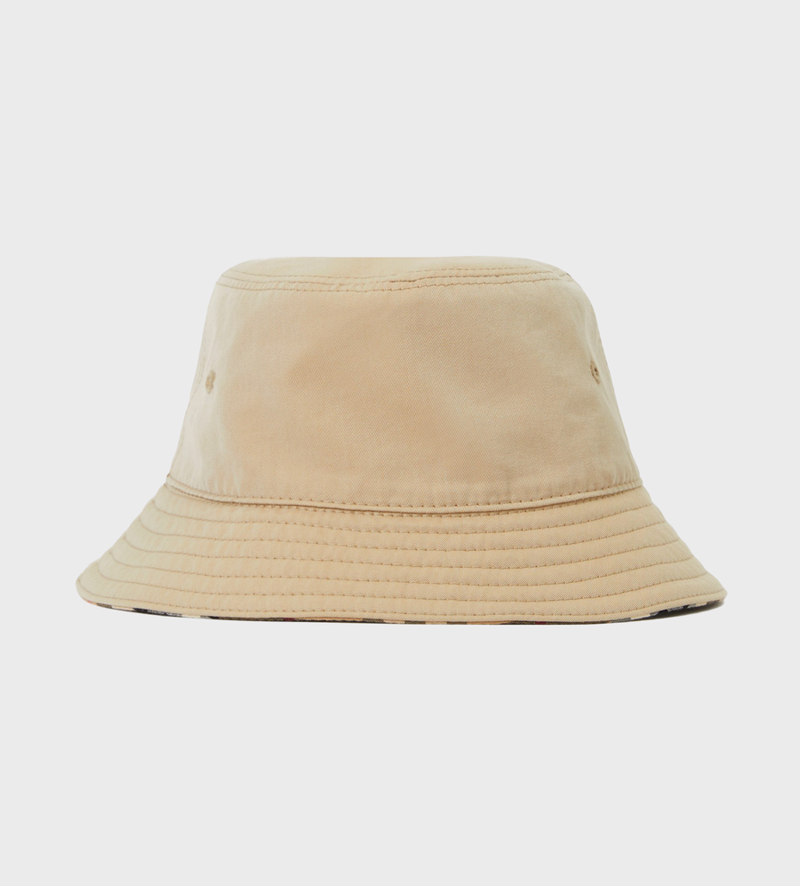 Reversible Cotton Bucket Hat Beige