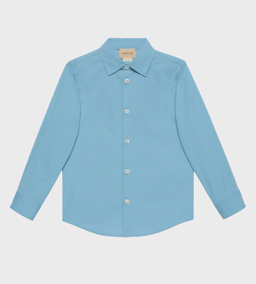 Interlocking G Cotton Shirt Blue