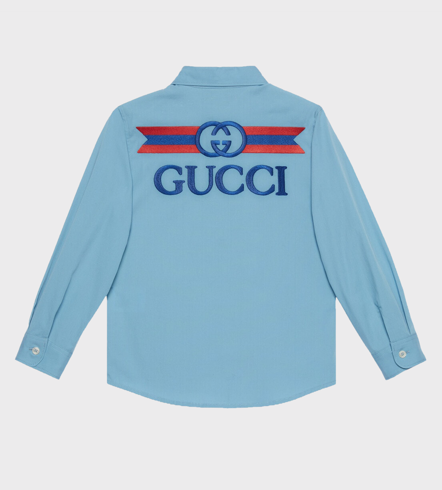 Interlocking G Cotton Shirt Blue
