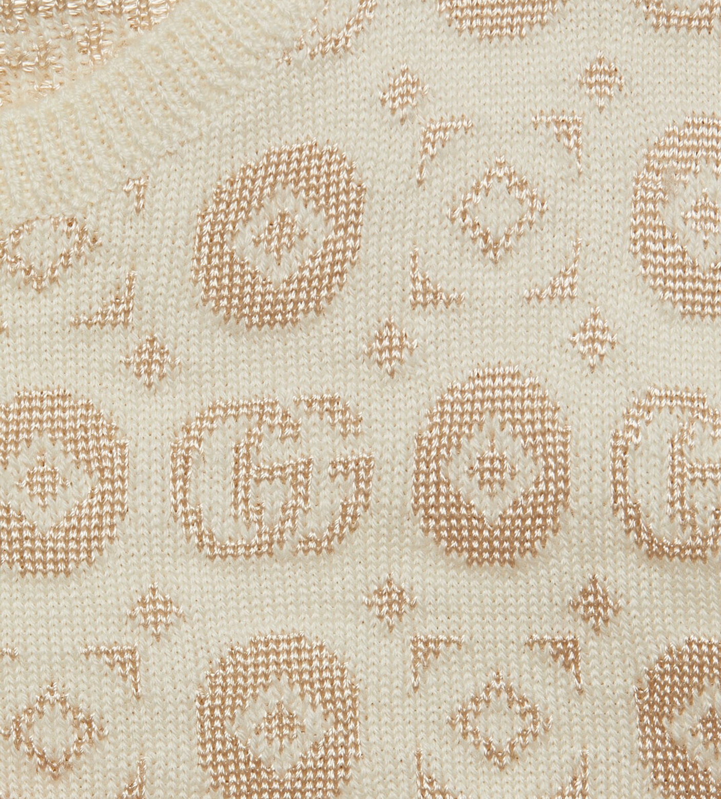 Double G Round-Neck Wool Dress Beige
