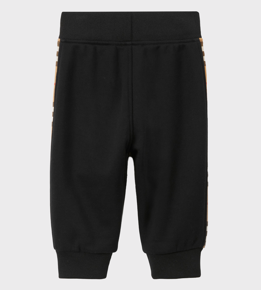 Vintage Check Stripe Track Pants Black