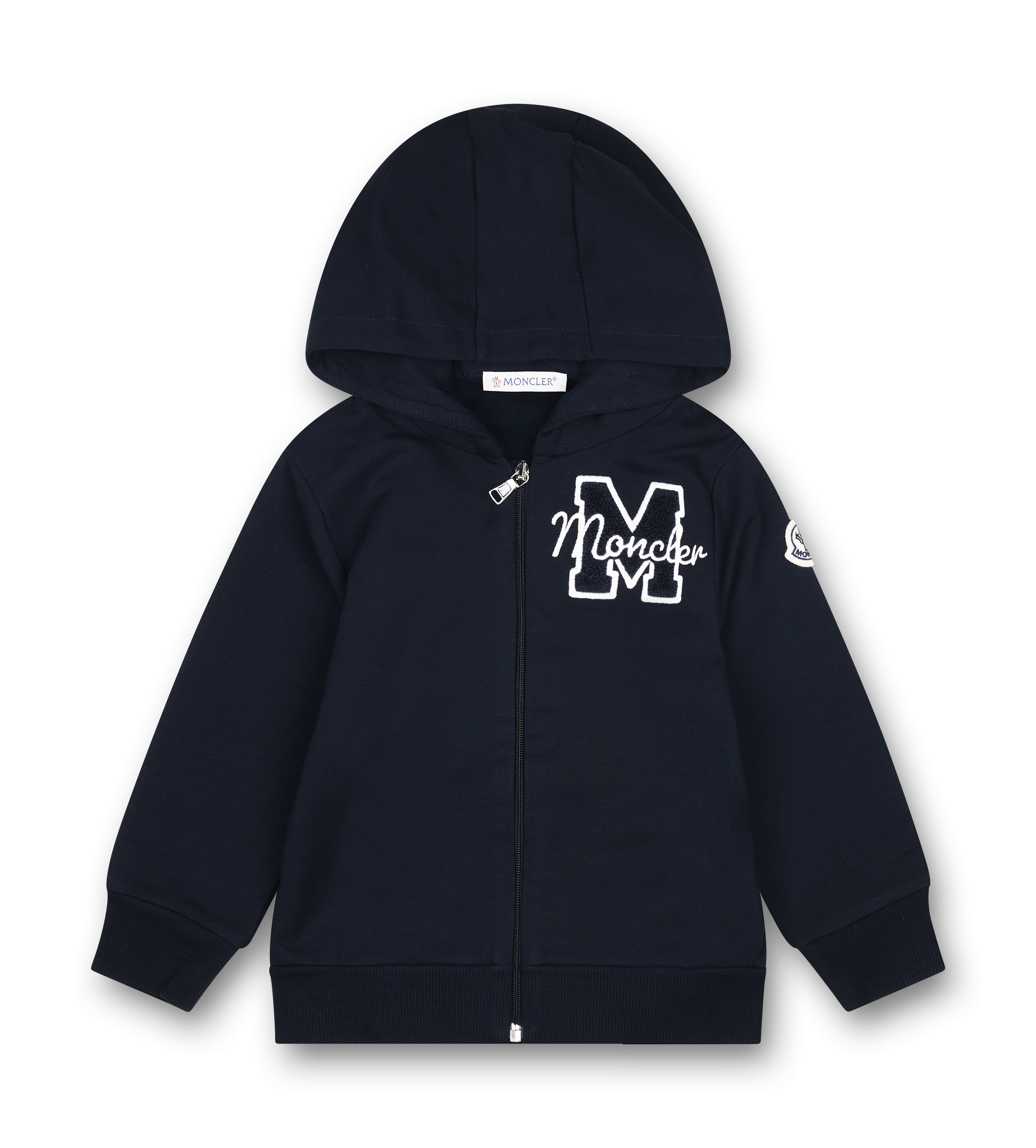 Moncler Embroidered Teddy Logo Cotton Tracksuit Set in Navy (Baby)