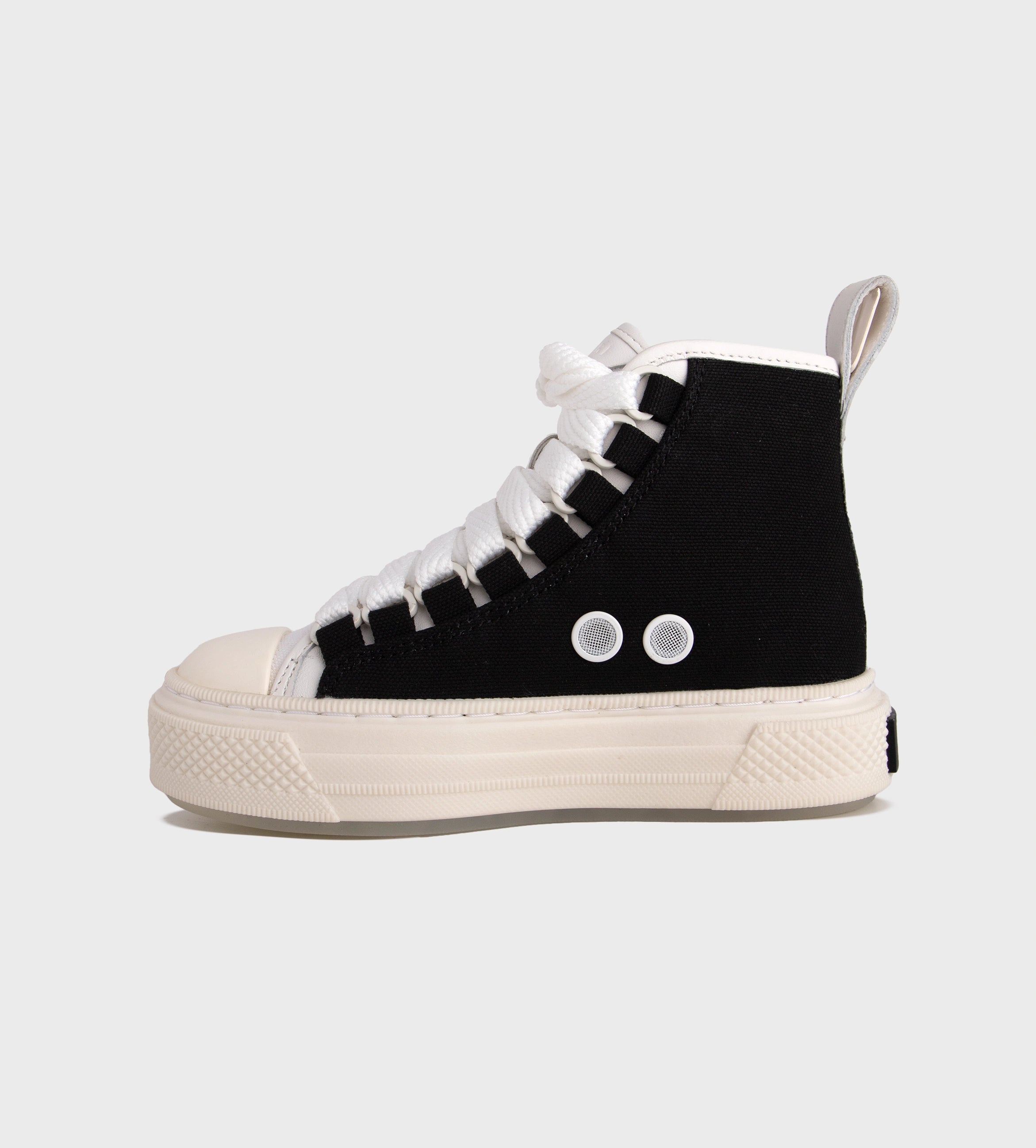 High Top Rubber Sole Sneakers Black