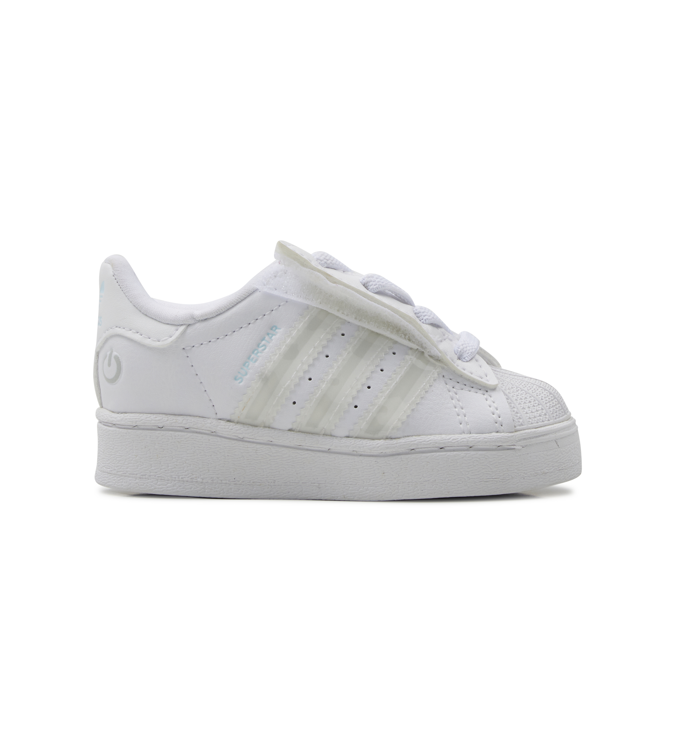 White Adidas sneaker on a white background