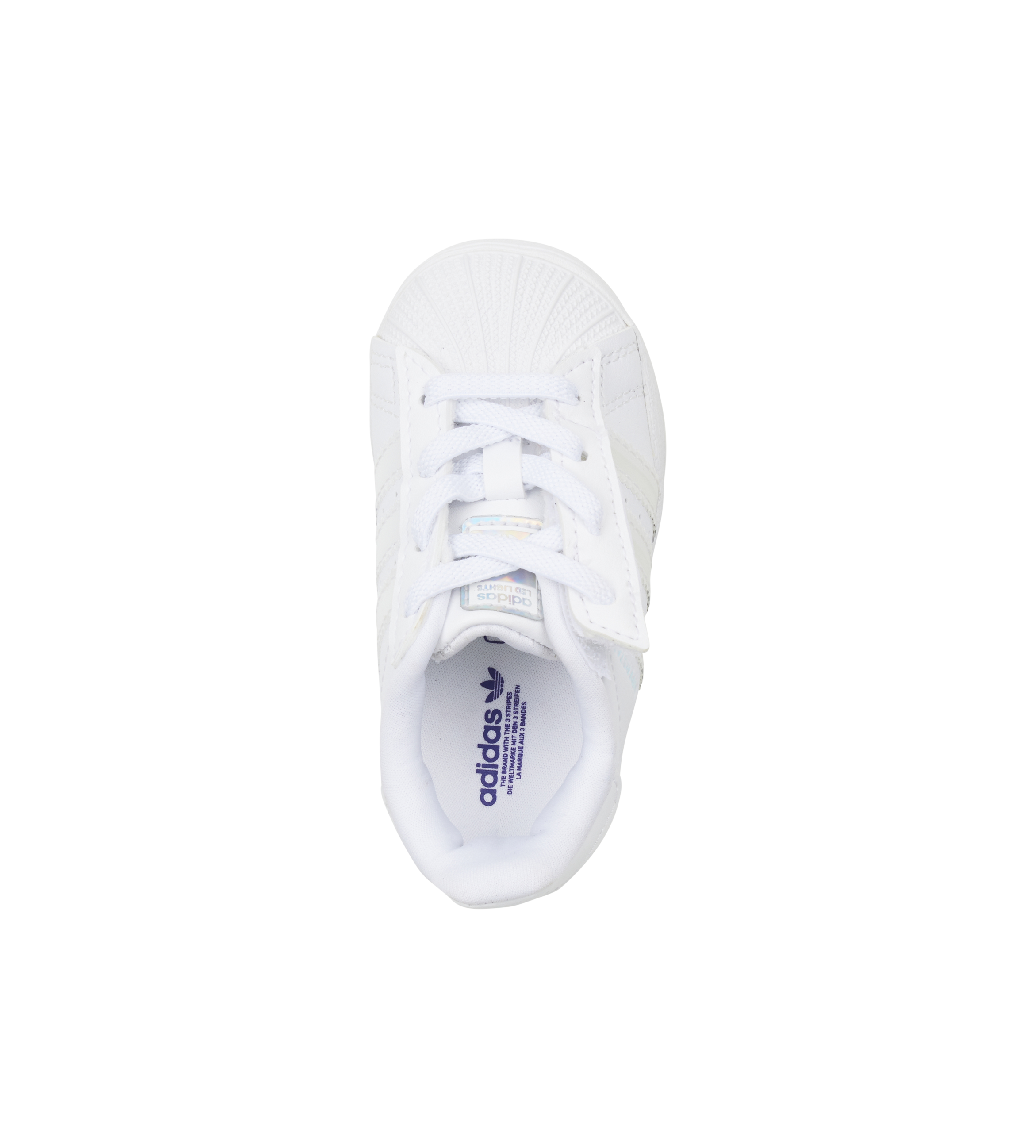 White Adidas sneaker on a white background